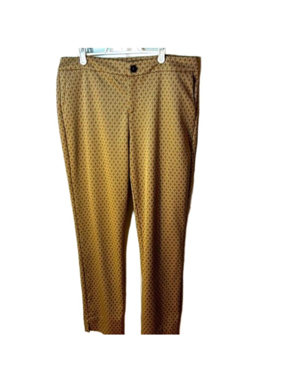 Esqualo Ankle Length Tan Brown Diamond Pattern Dress Pants Size 2XL
